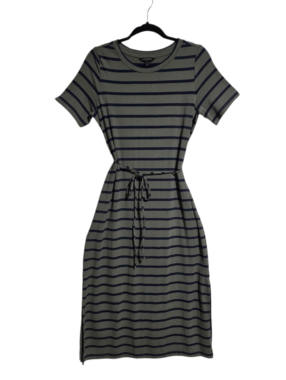 BANANA REPUBLIC MIDI STRIPED DRESS SZ S